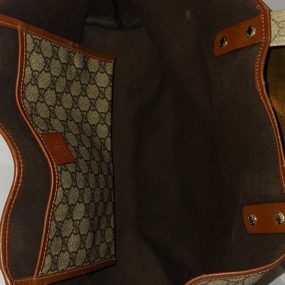 Authentic Gucci GG Plus Monogram Supreme Signature Sherry Web Loop Tote Bag - Picture 9 of 16